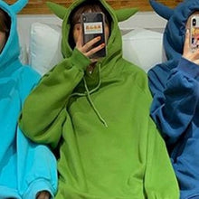 Harajuku Oversized Best Friend Devil Horns Hoodie (5 Colors)