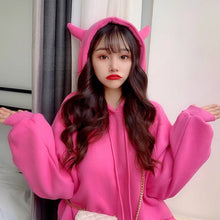 Harajuku Oversized Best Friend Devil Horns Hoodie (5 Colors)