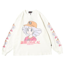 Harajuku Anime Girl Creamy Mami Oversized Long Sleeve Tshirt (Purple/White/Black)