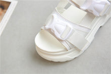 Harajuku Korean Chunky Platform Sandals (Black/White)