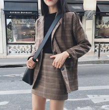 Harajuku Ulzzang Korean Style Two Piece Brown Mini Skirt Suit