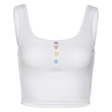Harajuku Kawaii Candy Heart Buttons Crop Tank Top Tshirt