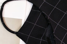 Korean Style Checkered Black Cami Dress