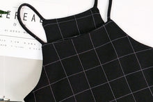Korean Style Checkered Black Cami Dress