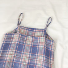 Korean Style Plaid Camisole Dress (Purple/Green)