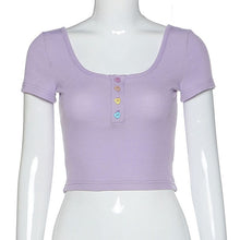 Harajuku Kawaii Candy Heart Buttons Crop Tank Top Tshirt