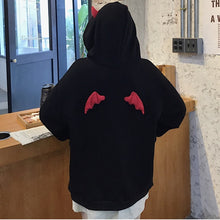 Harajuku Yami Kawaii Fashion Devil Horns Wings Black Hoodie