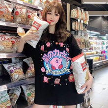 Harajuku 90s Kawaii Kirby T-shirt (Black/Pink/White)