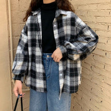 Harajuku Autumn Plaid Button Up Shirt
