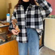 Harajuku Autumn Plaid Button Up Shirt