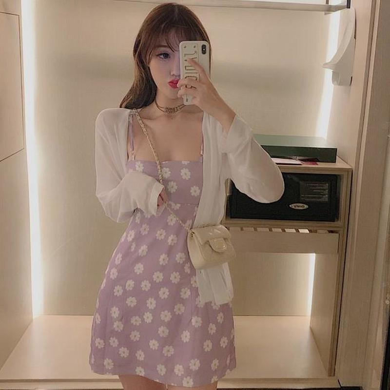 Harajuku Korean Style Floral Sundress (Pink) The Kawaii Factory Harajuku Korean Style Floral Sundress (Pink) The Kawaii Factory