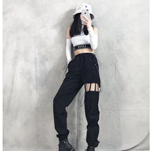 blackpink lisa black cutout cargo pants