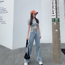 Harajuku Pocket Cutout Straight Leg Jeans