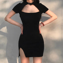 Harajuku Korean Style Y2K Choker Slit Mini Dress