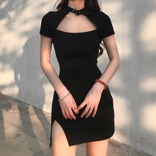 Harajuku Korean Style Y2K Choker Slit Mini Dress