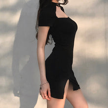 Harajuku Korean Style Y2K Choker Slit Mini Dress