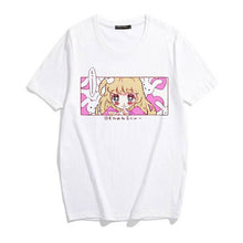 Harajuku Anime Girl Little Sister T-shirt (White/Pink)