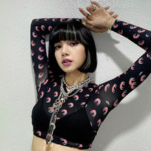 blackpink lisa outfits moon print shirt