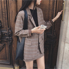 Harajuku Ulzzang Korean Style Two Piece Brown Mini Skirt Suit