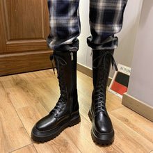 Harajuku Fall Winter Long Lace Up Combat Boots
