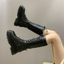 Harajuku Fall Winter Long Lace Up Combat Boots