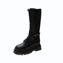 Harajuku Fall Winter Long Lace Up Combat Boots