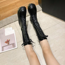 Harajuku Fall Winter Long Lace Up Combat Boots