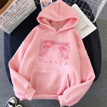 Harajuku Kawaii Fashion Anime Girl Eyes Hoodie (White/Pink/Grey)