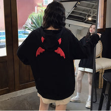 Harajuku Yami Kawaii Fashion Devil Horns Wings Black Hoodie