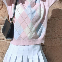 Harajuku Kawaii Fashion Pastel Diamond Knit Sweater