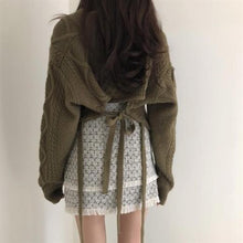 Korean Style Preppy Cropped Knit Sweater with Back Lace (3 Colors)