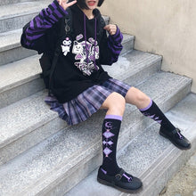 Harajuku Kawaii Fashion Purple Trick or Treat Oversized Sweatshirt