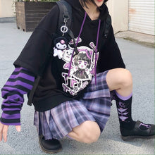 Harajuku Kawaii Fashion Purple Trick or Treat Oversized Sweatshirt