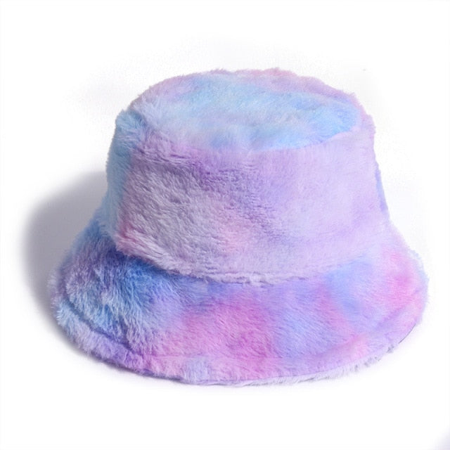 Harajuku Kawaii Fashion Korean Style Fuzzy Pastel Tie-Dye Bucket Hat – The  Kawaii Factory