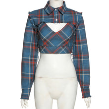 Blackpink Lisa Style Two Piece Plaid Crop Top