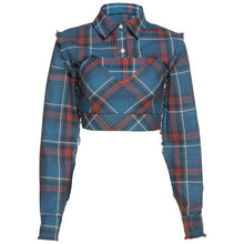 blackpink lisa blue plaid crop top