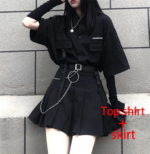 Harajuku Korean Style Black Two Piece Set
