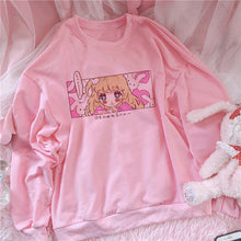 Harajuku Kawaii Fashion Anime Girl Sweatshirt (Black/Pink/White)
