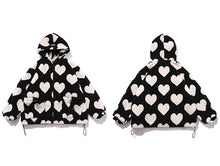 Harajuku Kawaii Aesthetic Korean Y2K Pink Heart Print Overzised Faux Fur Coat