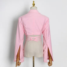 Ulzzang Korean Fashion Cropped Waist Wrap Blazer