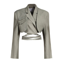 Ulzzang Korean Fashion Cropped Waist Wrap Blazer