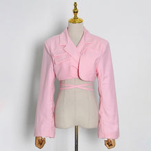 Ulzzang Korean Fashion Cropped Waist Wrap Blazer