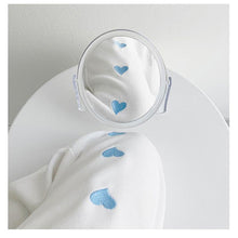 Harajuku Korean Style Summer White Sweatpants Heart Embroidery