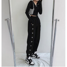 Harajuku Korean Style Summer White Sweatpants Heart Embroidery