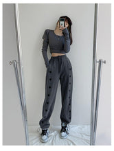 Harajuku Korean Style Summer White Sweatpants Heart Embroidery