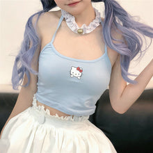 womens y2k kawaii hello kitty crop top baby blue