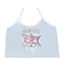 womens kawaii y2k my melody and kuromi crop top blue