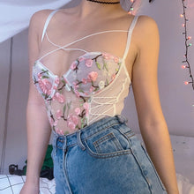 Harajuku Y2K Embroidered Corset Lingerie Bodysuit Top