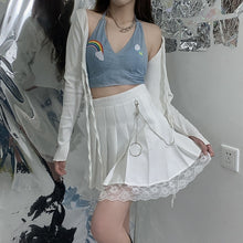 Harajuku Kawaii Fashion Lace Trim Chain Detail Tennis Skirt