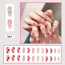 valentines day nails heart press on nails set